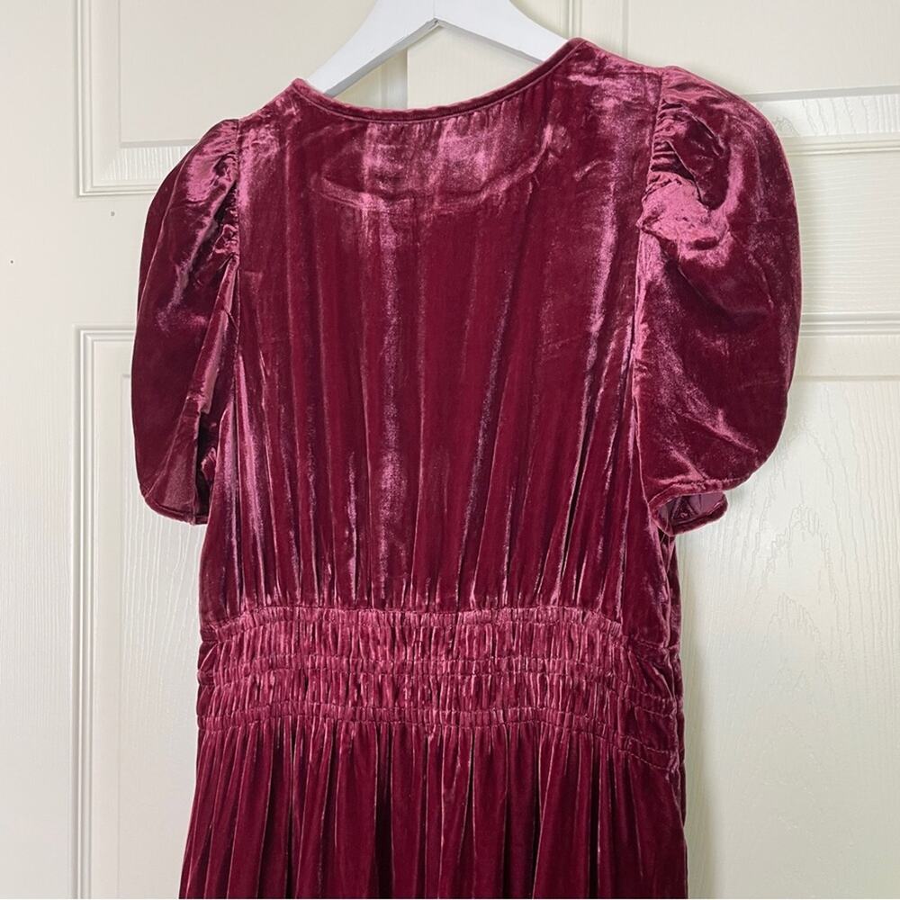 Anthropologie Somerset Plum Velvet Tiered Maxi Dress Boho Glam Sz M - Picture 5 of 9